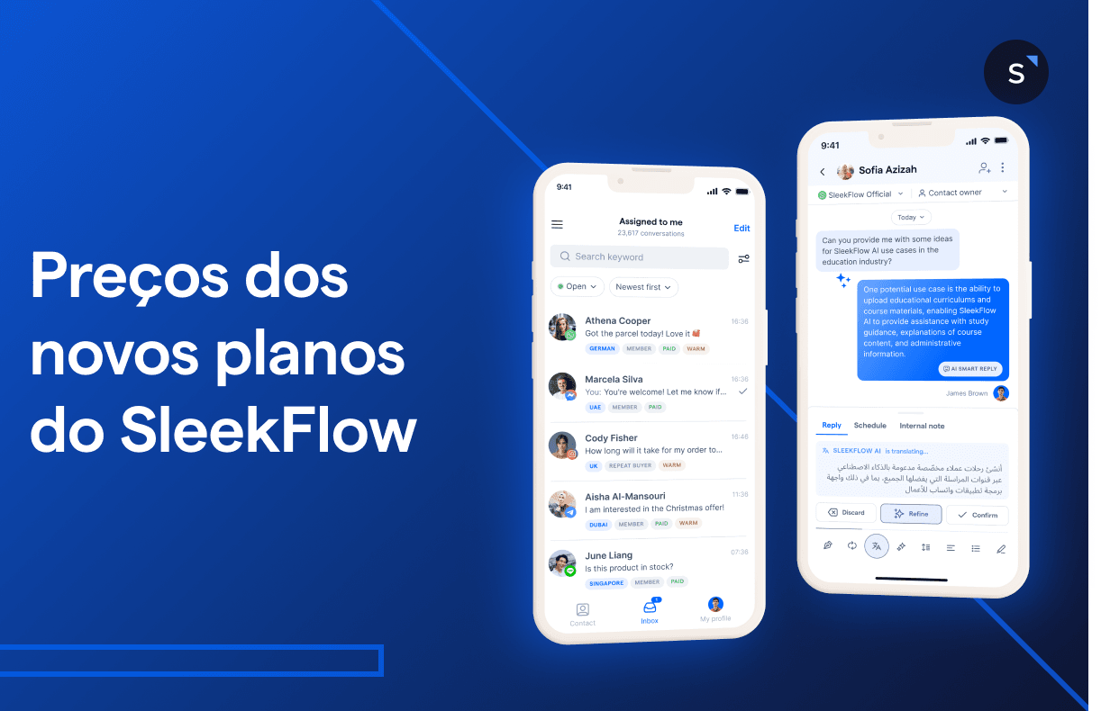 Preços dos novos planos do SleekFlow