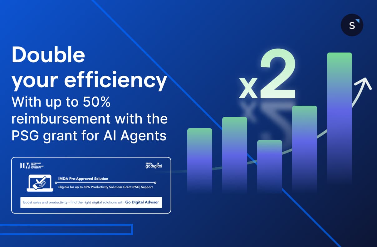 Double your efficiency with up to 50% reimbursement on SleekFlow with the PSG grant for AI agents