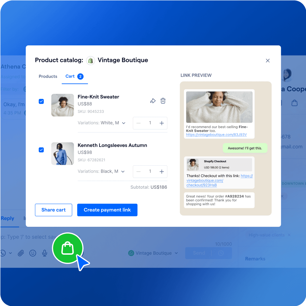 Convert leads directly in chats