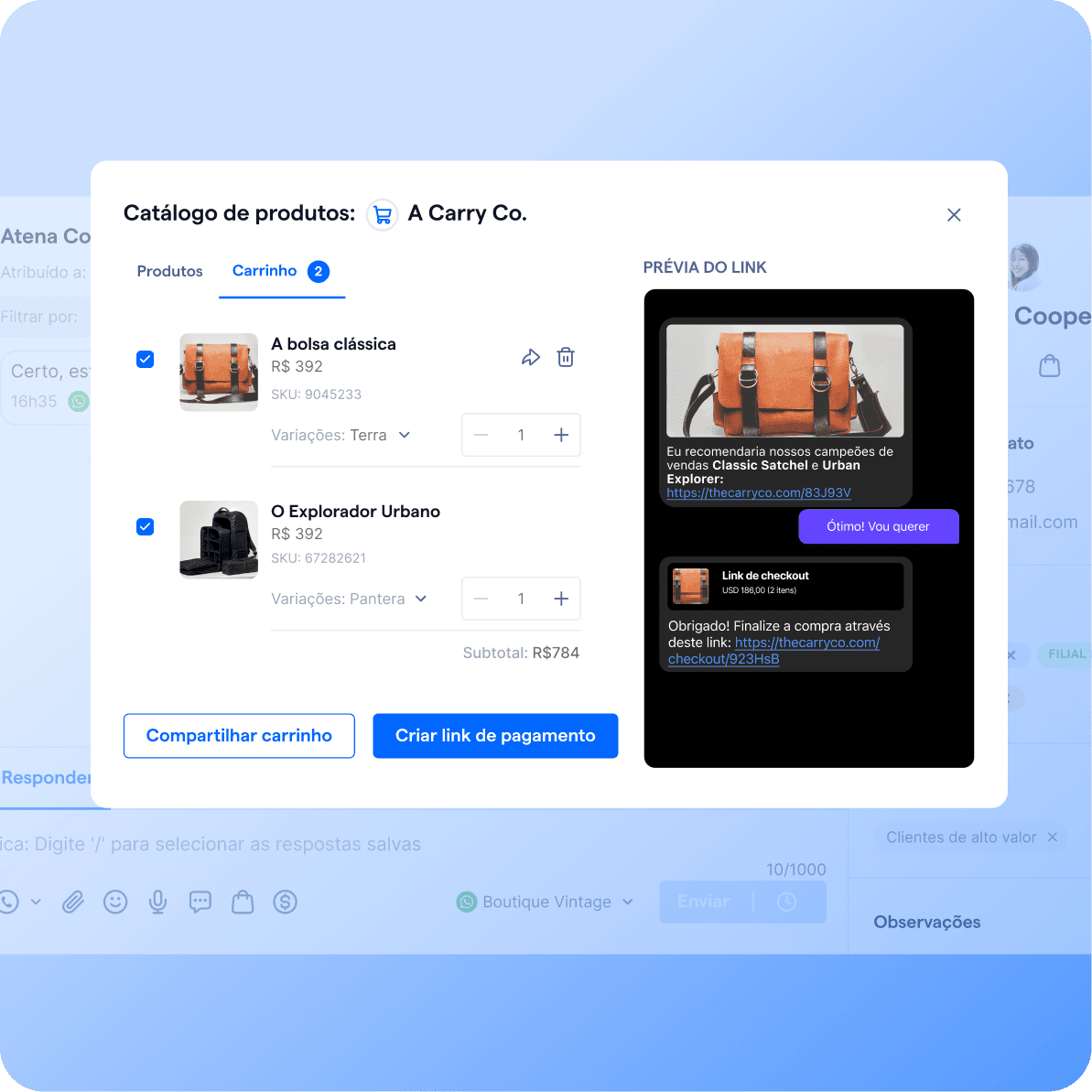 pt br instagram pagamento chat
